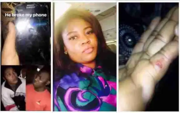 Female Police Officer Brutalizes Lady, Bites Her Ear, Smashes Her Phone (Photos) 